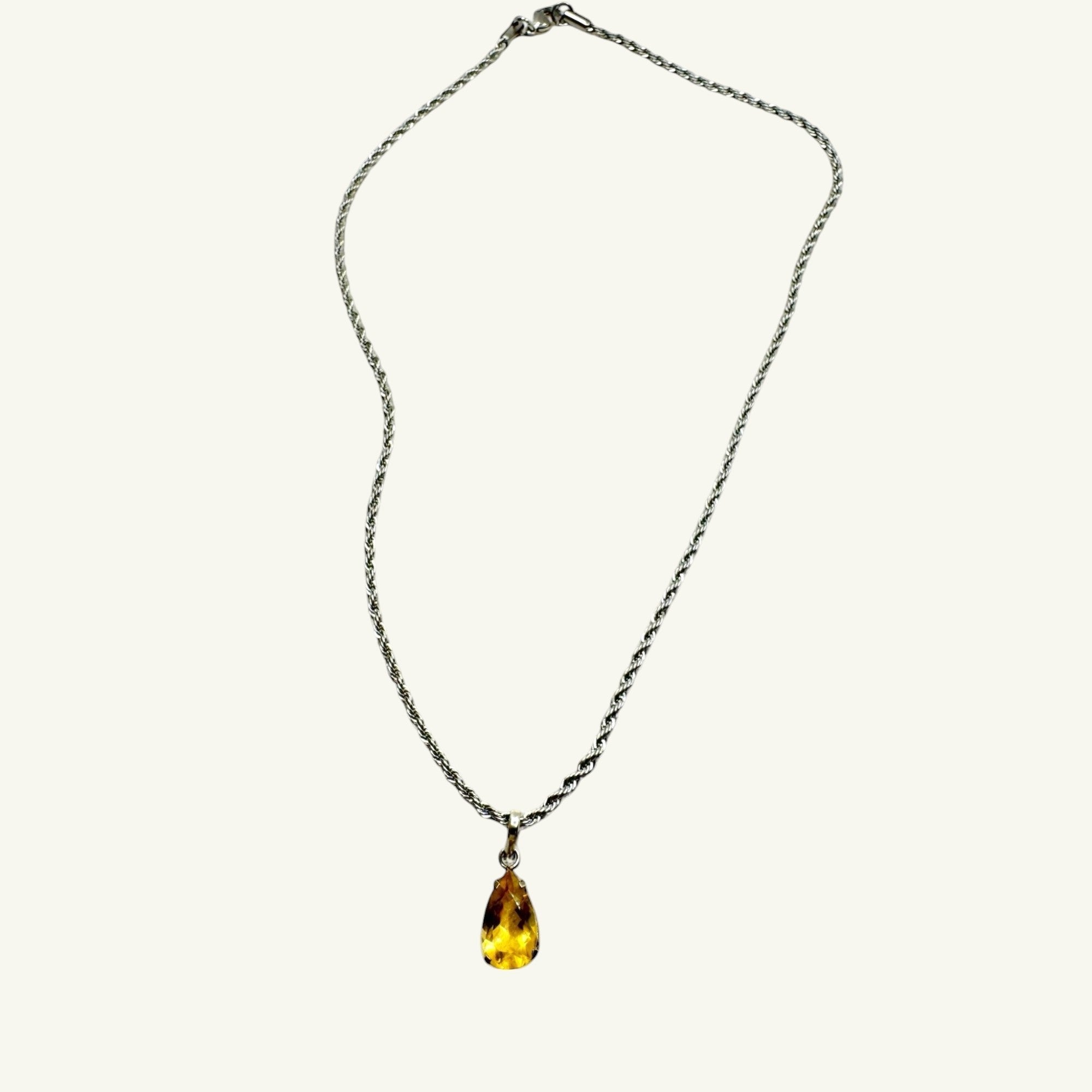 Collana quarzo citrino sfaccettato 12x8 mm arg950 Sharifa Crystals